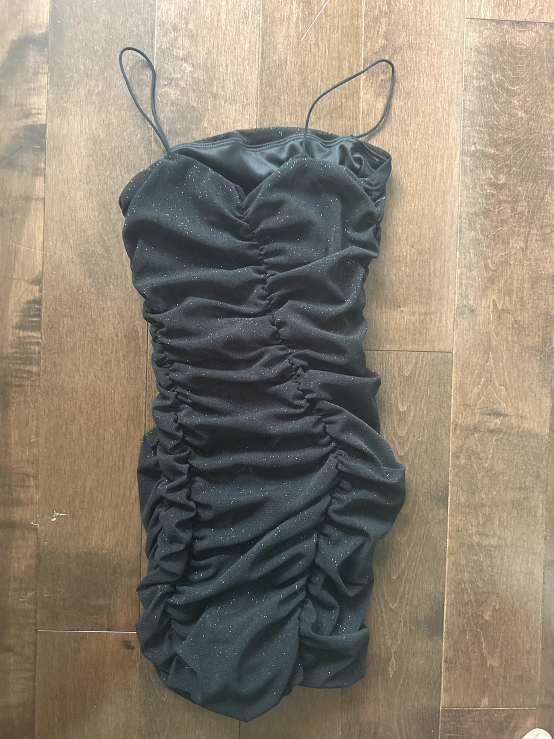 Misty Rose Black Ruched Glitter Dress - photo 2