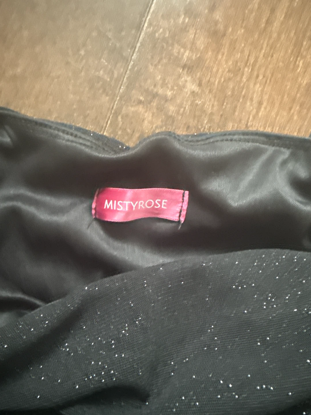 Misty Rose Black Ruched Glitter Dress - photo 3