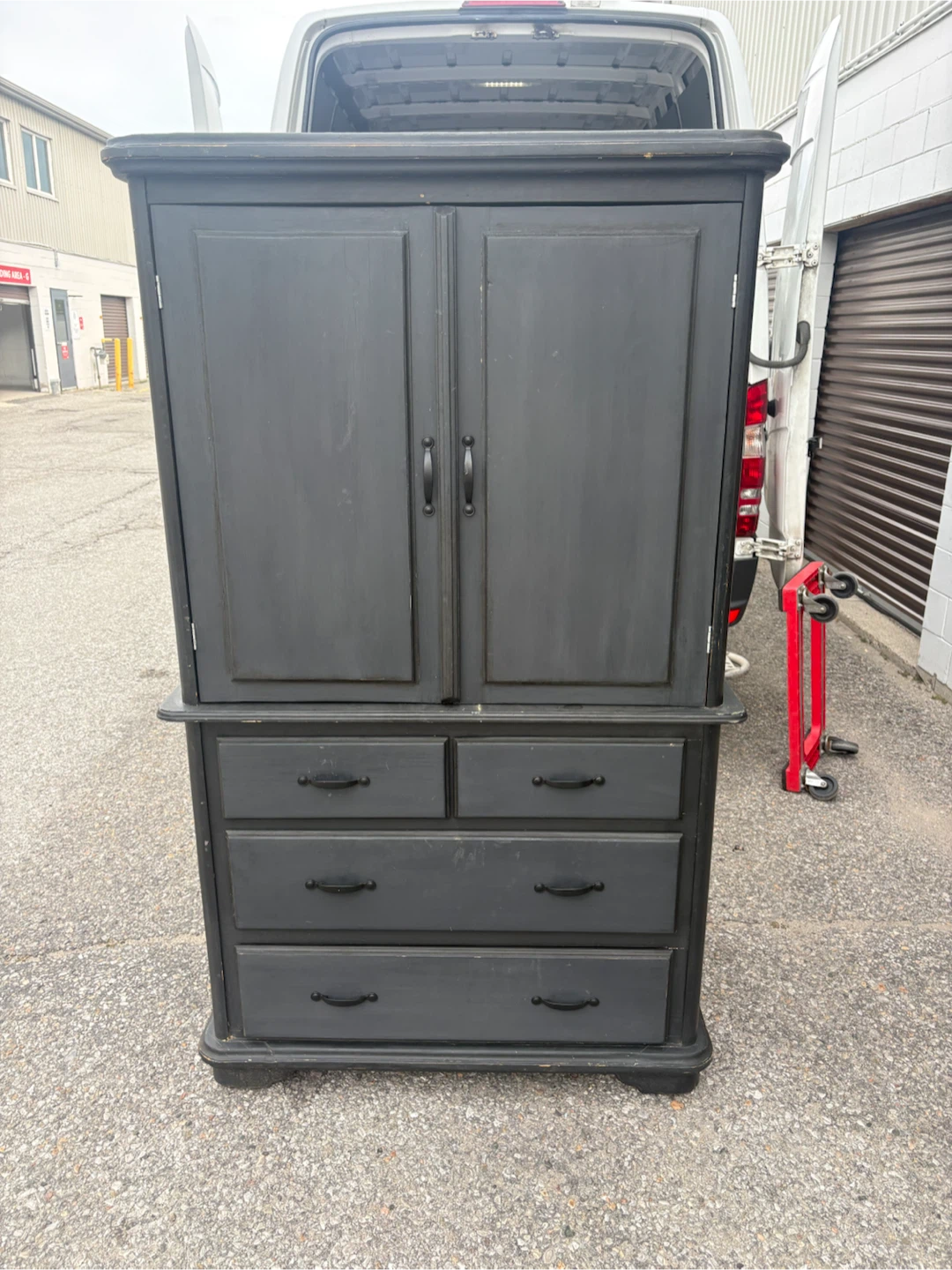 Free delivery used Dark Grey Armoire with Drawers