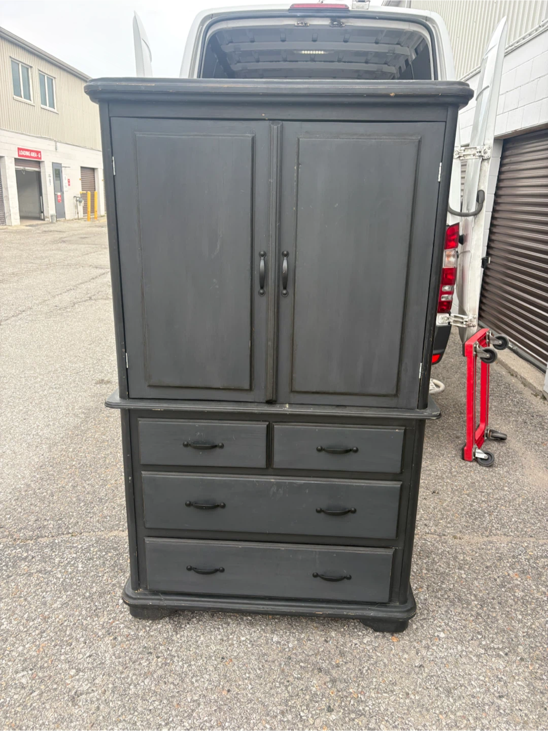 Free delivery used Dark Grey Armoire with Drawers - photo 4