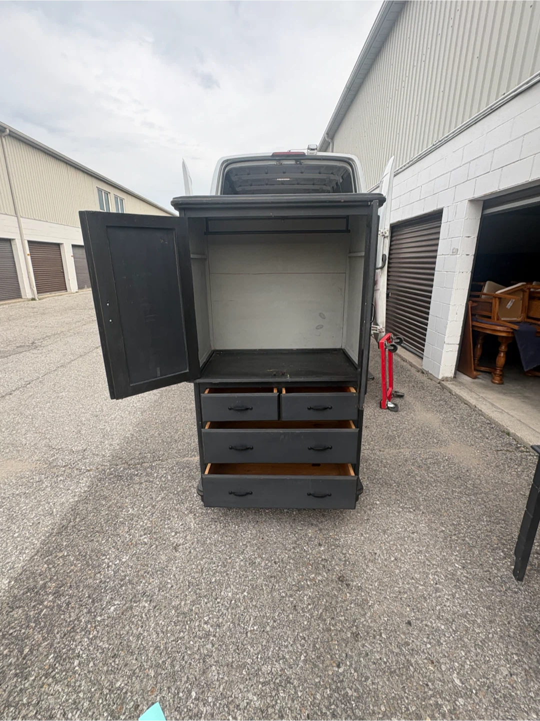 Free delivery used Dark Grey Armoire with Drawers - photo 5