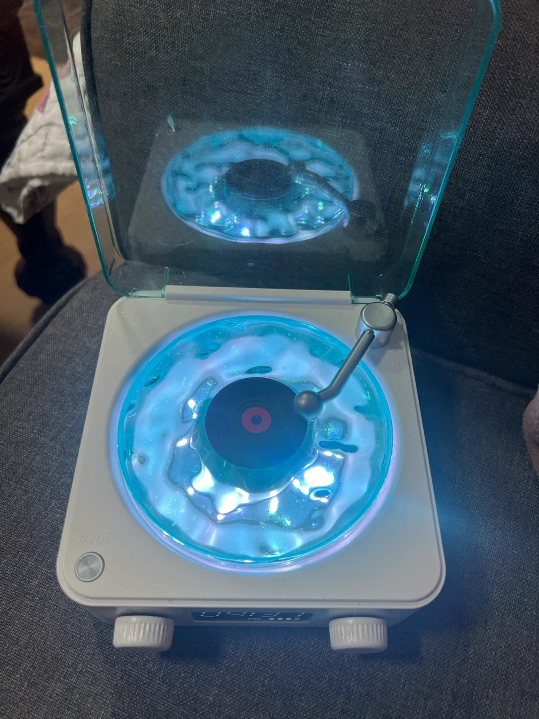 Portable Record Player Style Bluetooth Speaker with Light - photo 2