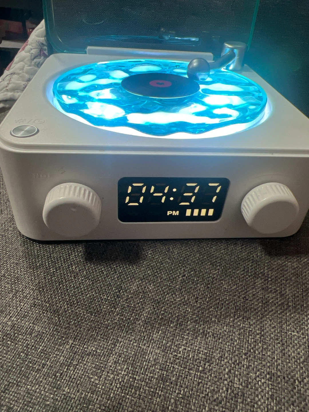 Portable Record Player Style Bluetooth Speaker with Light - photo 3