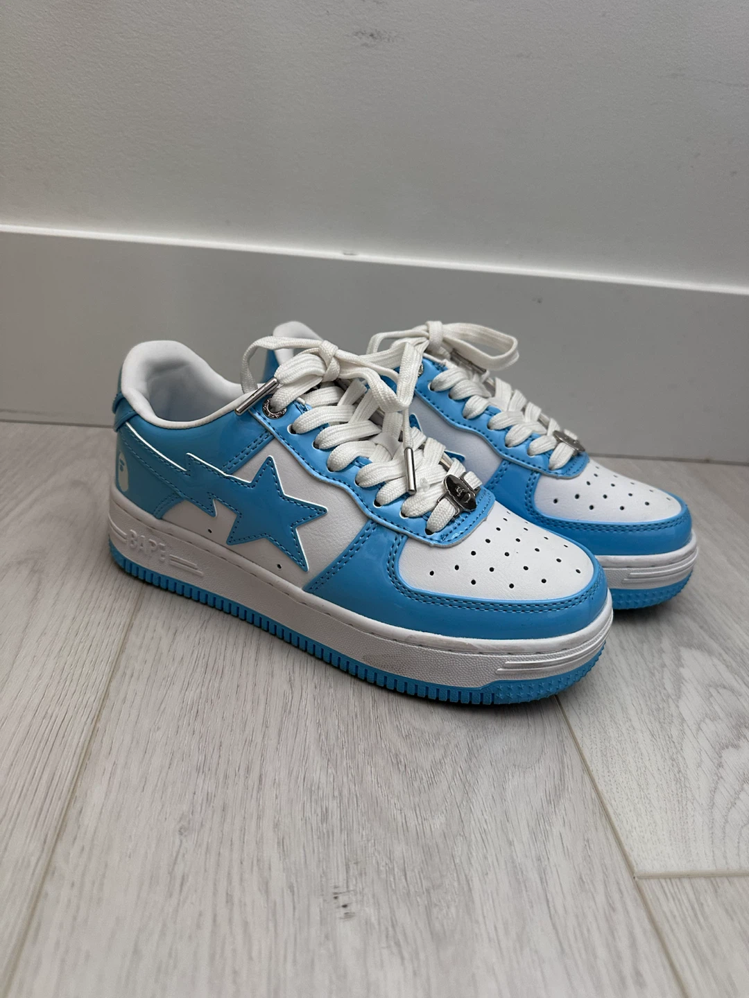 BAPE STA Low Top Sneakers Blue White Size 4