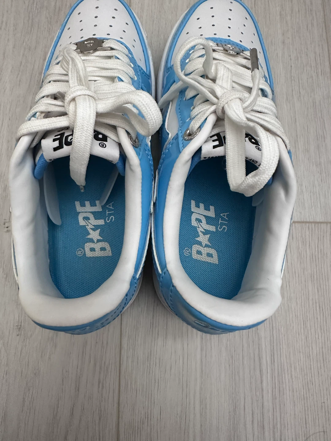 BAPE STA Low Top Sneakers Blue White Size 4 - photo 3