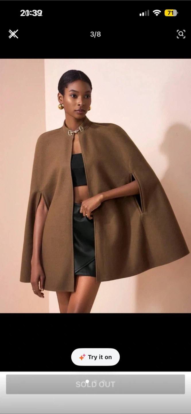 Brown Cape with Collar Detail NEW
