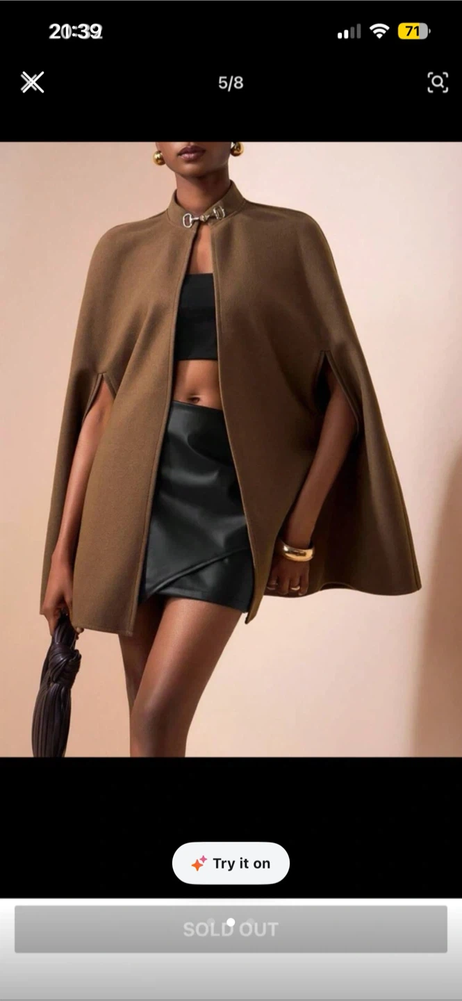 Brown Cape with Collar Detail NEW - photo 2