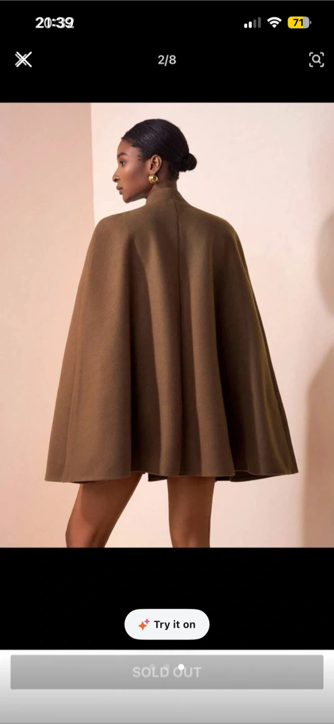 Brown Cape with Collar Detail NEW - photo 3