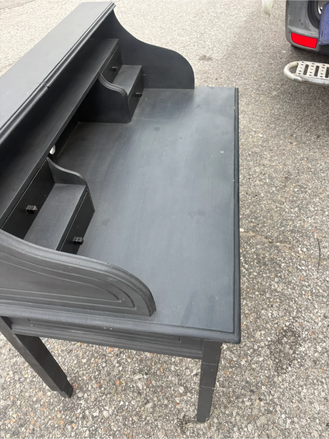 Free delivery used Black Writing Desk with Drawers - photo 4