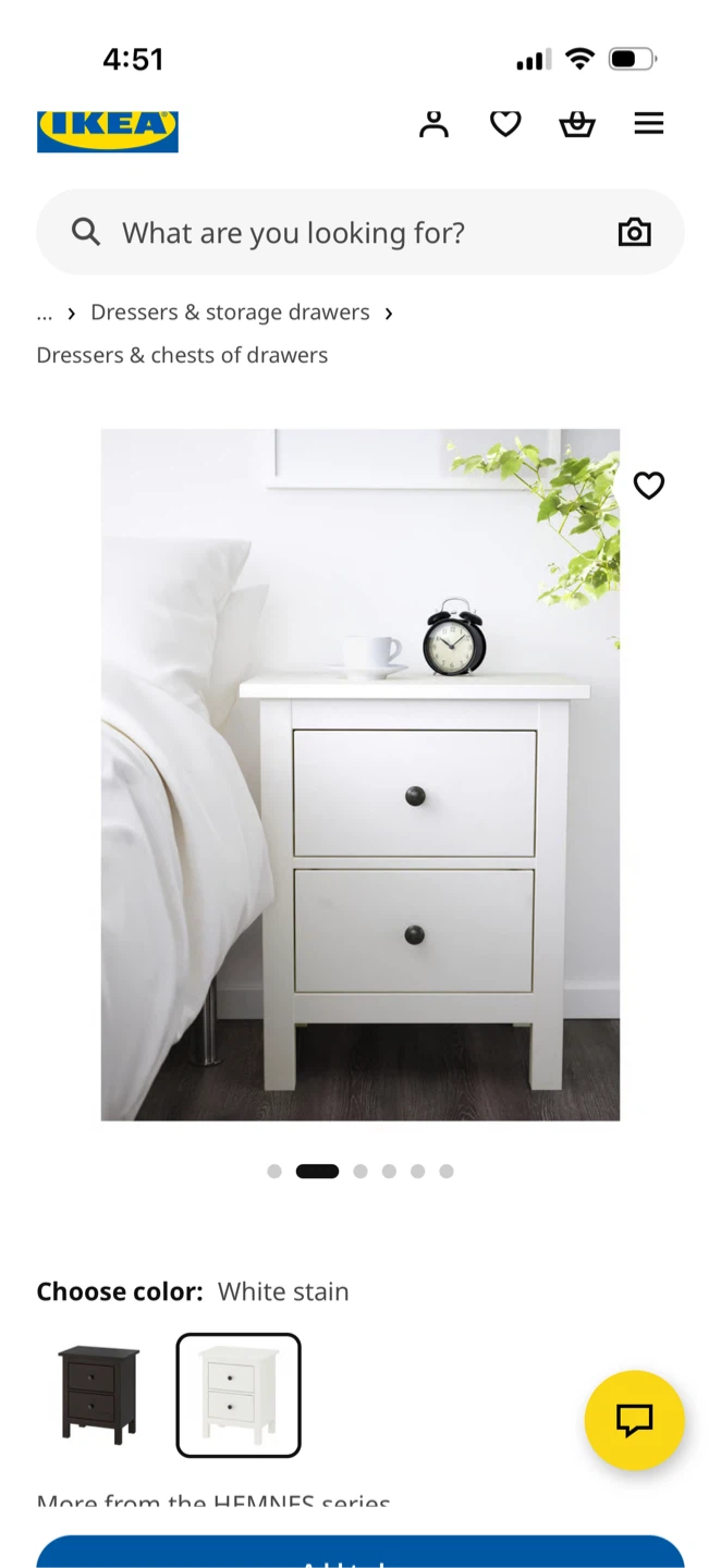 IKEA HEMNES 2-drawer nightstand