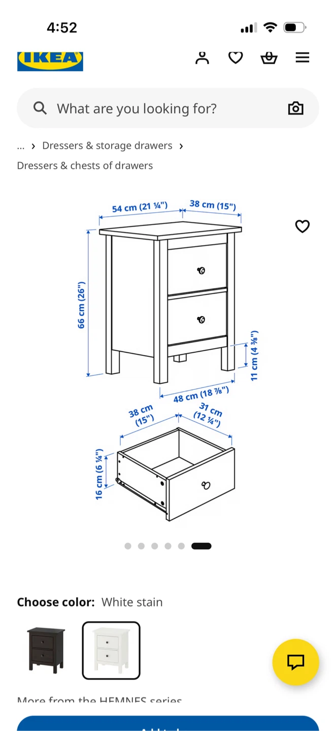 IKEA HEMNES 2-drawer nightstand - photo 2