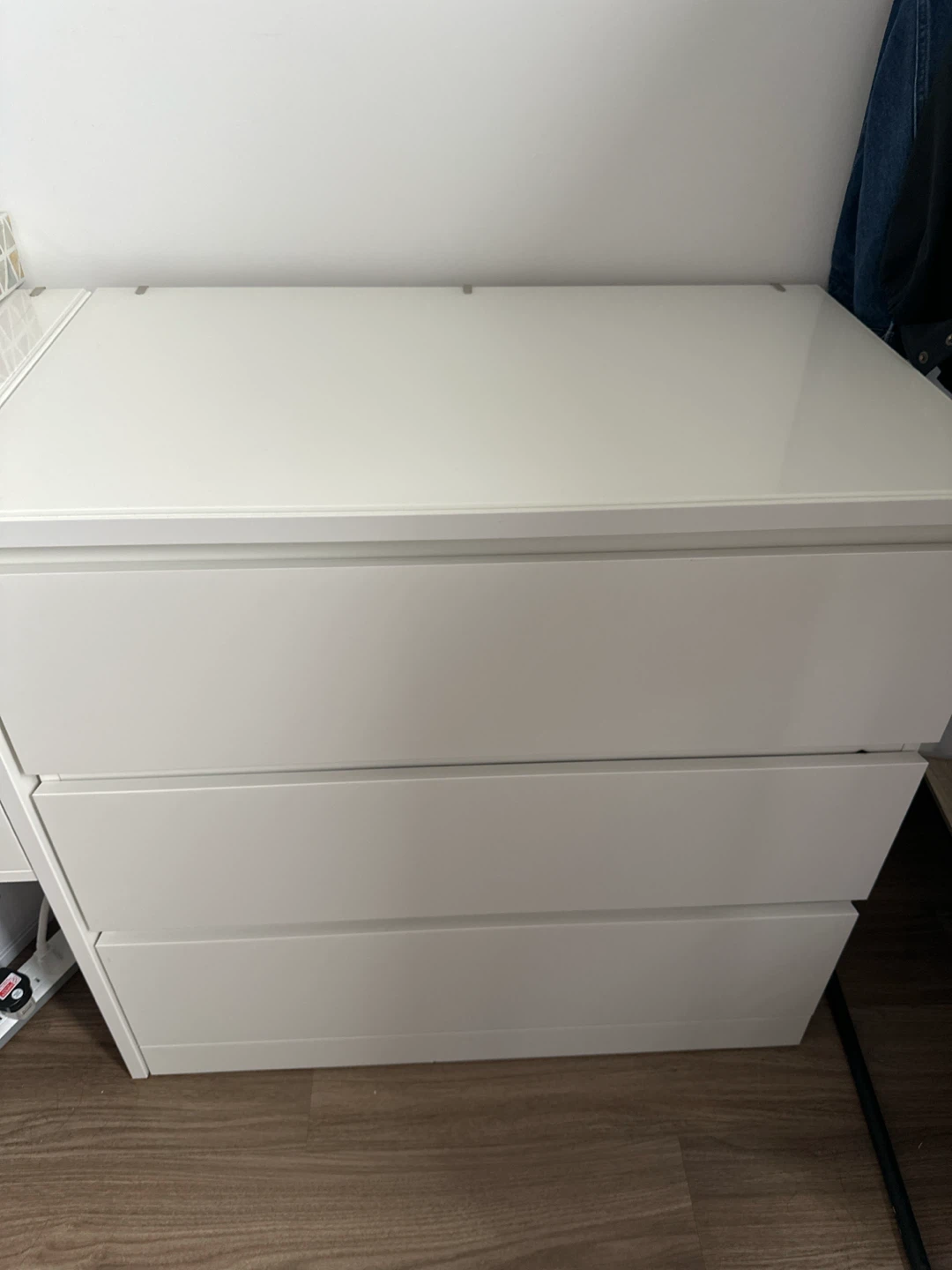 White 3-Drawer Dresser
