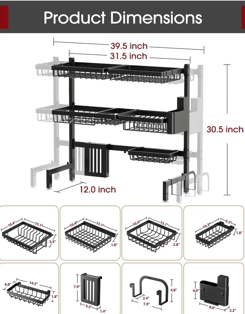 New in Box Over The Sink Dish Drying Rack - photo 4