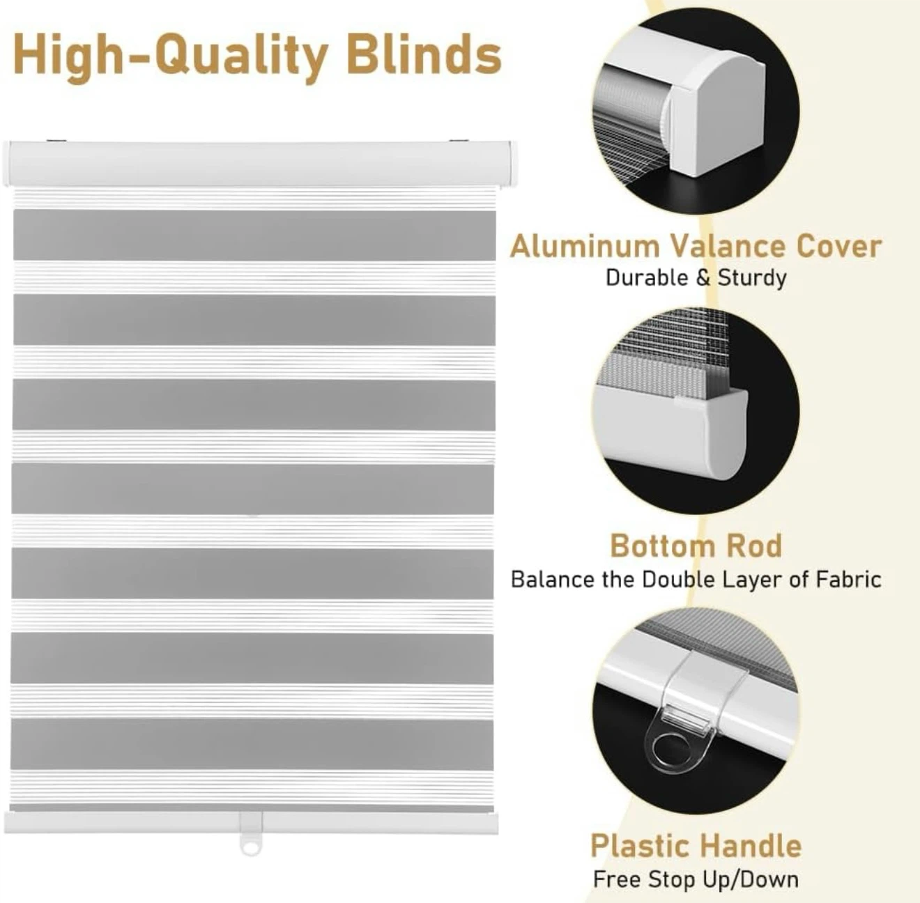 New in Box Cordless Zebra Blinds with Valance, 19" W x 90" - photo 2