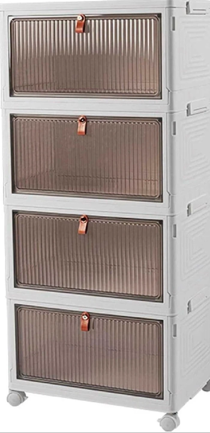 New in Box Folding Storage Bins with Lids 4-Pack
