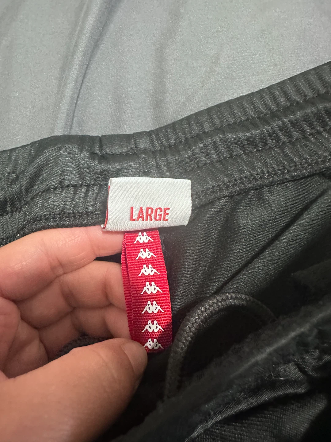 Kappa Track Pants Black Logo Stripe Size Large - photo 2