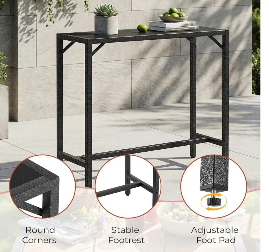 New in Box Outdoor Bar Table 47" Wide, Black, Table Only - photo 5
