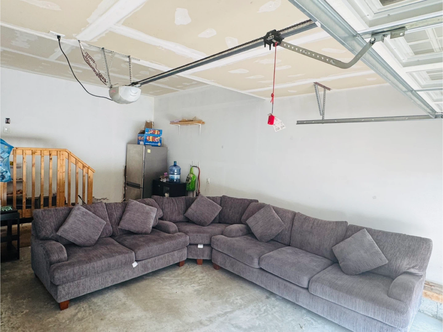 Grey Sectional Sofa with Decorative Pillows