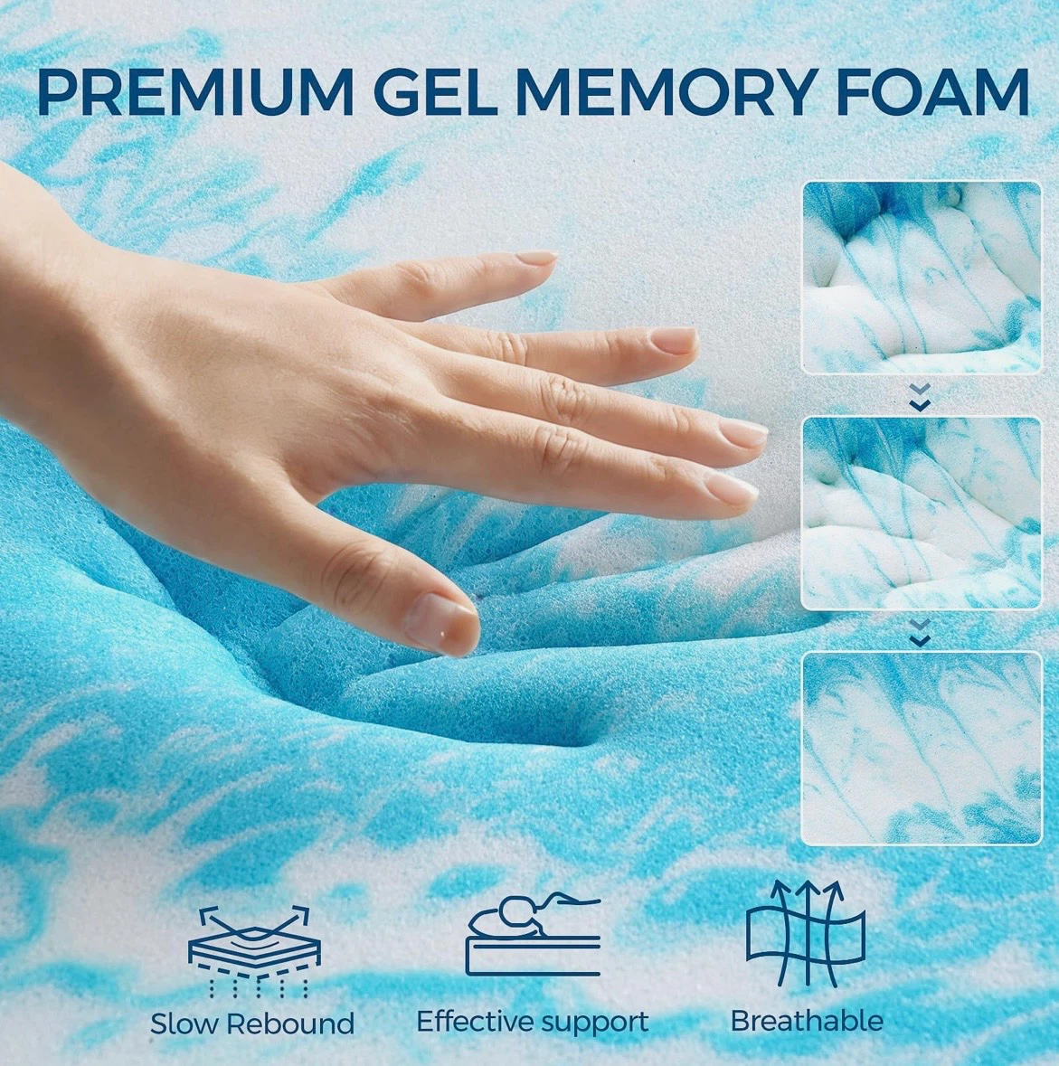 Factory Sealed Dual Layer Memory Foam Topper, 4-Inch King - photo 2