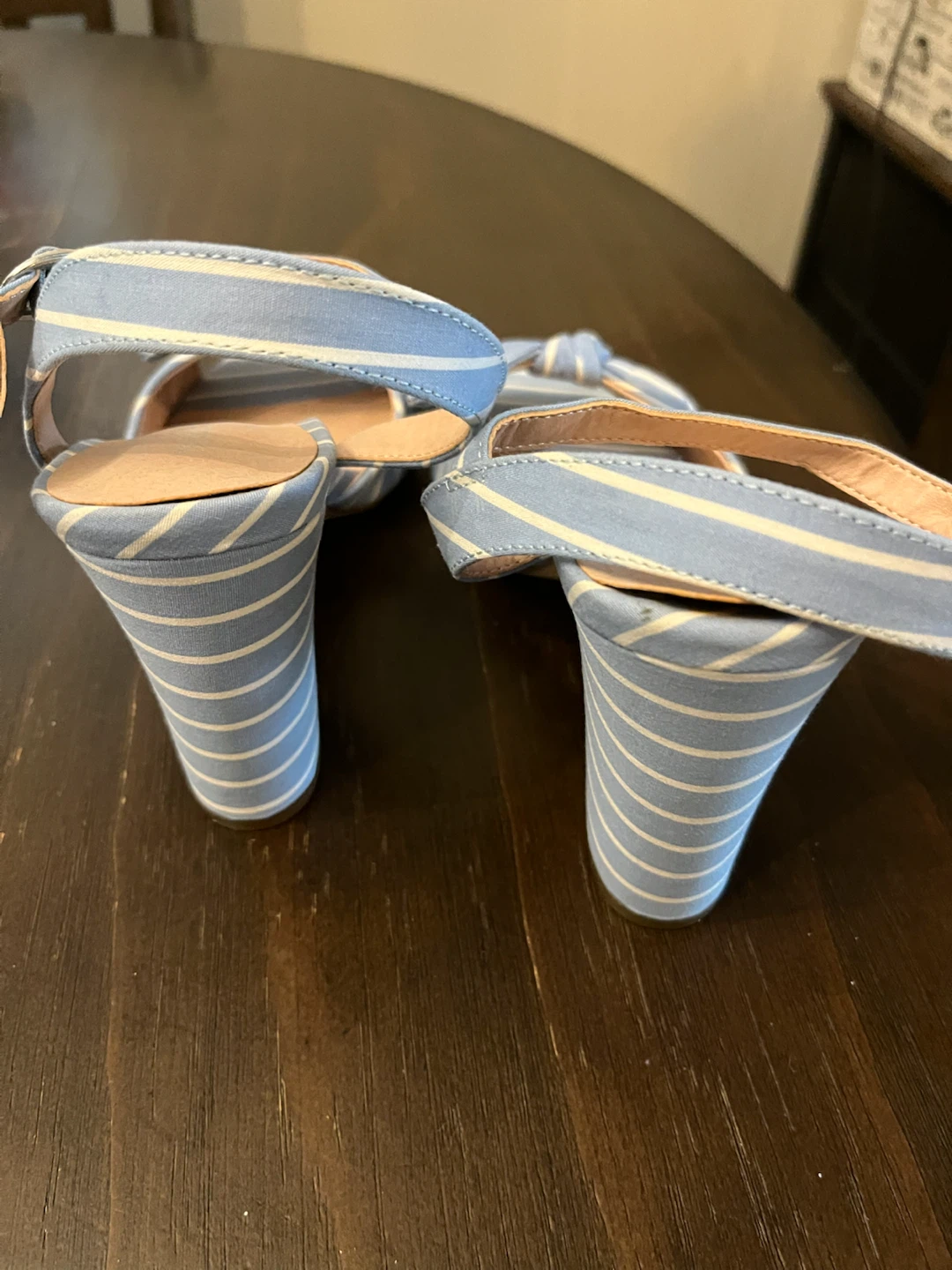 Madden Girl Blue Striped Heels Sz 7.5 - photo 3