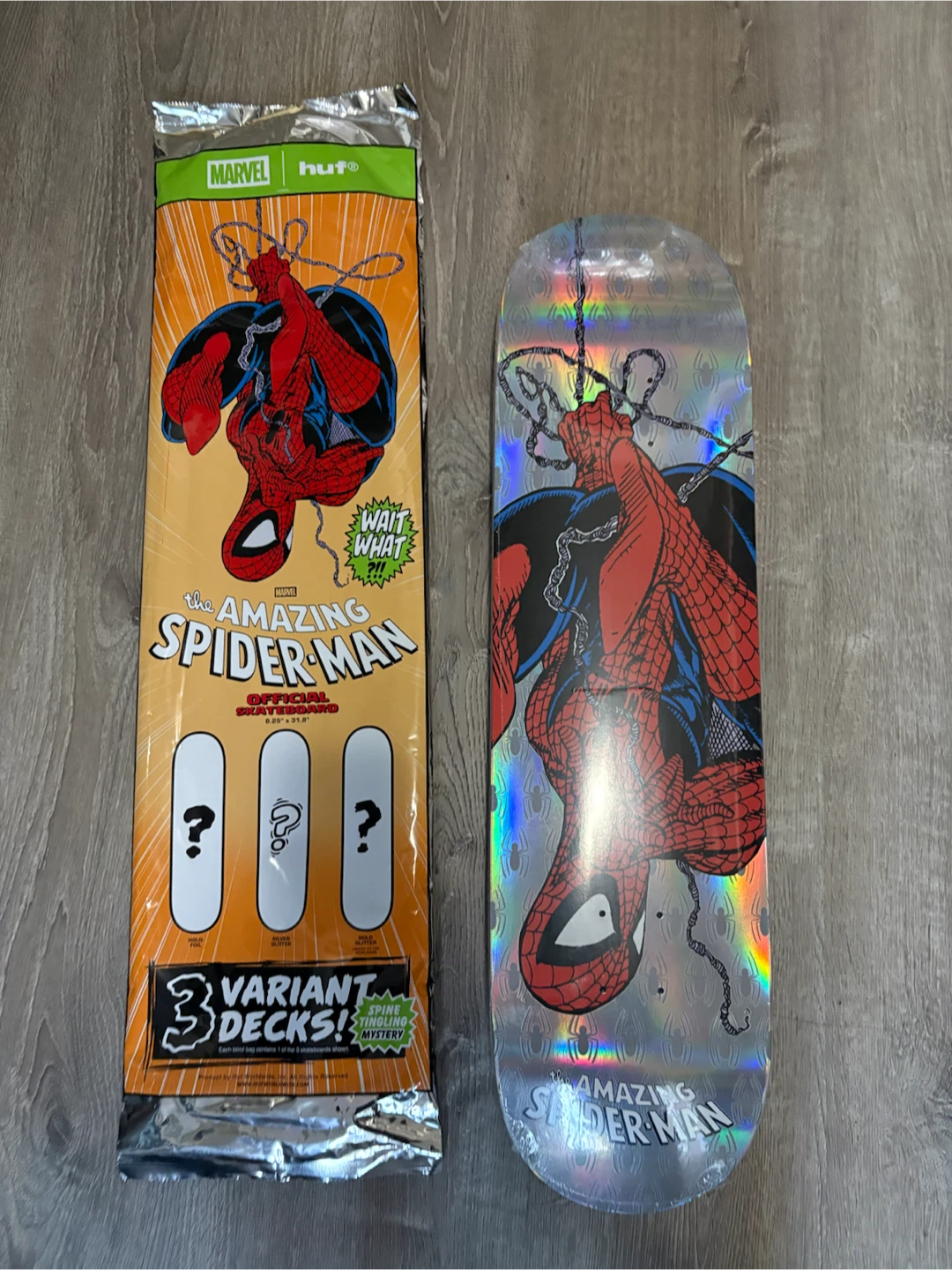HUF × Marvel Spider-Man Blind Bag Skateboard Deck Foil New