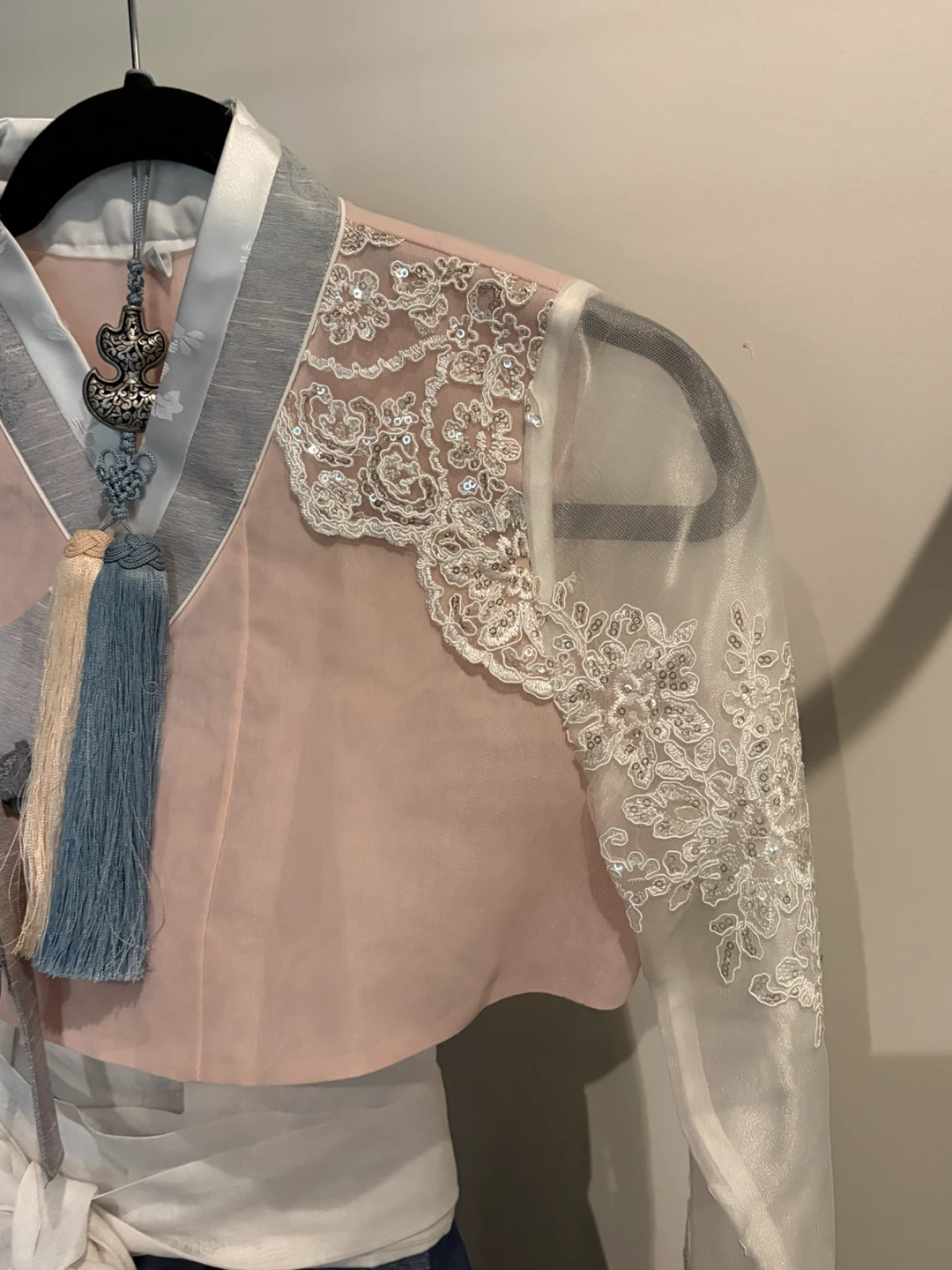 Pink and Blue Traditional Korean Hanbok Dress - photo 2