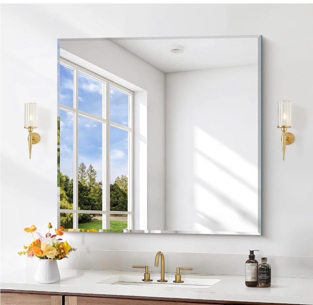 New in Box Frameless Mirror 30x30 Beveled Square