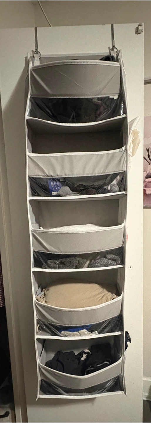 Grey Hanging Storage Organizer with 10 Shelves