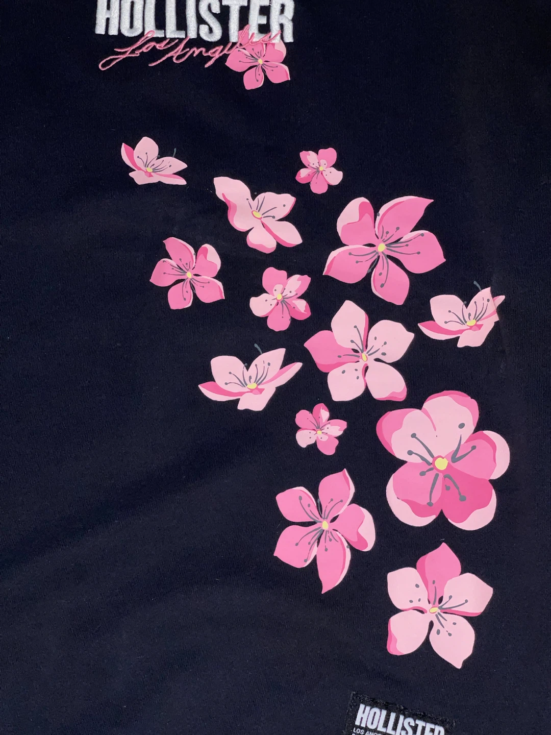 Hollister Black Cherry Blossom Graphic Crewneck Sweatshirt XS