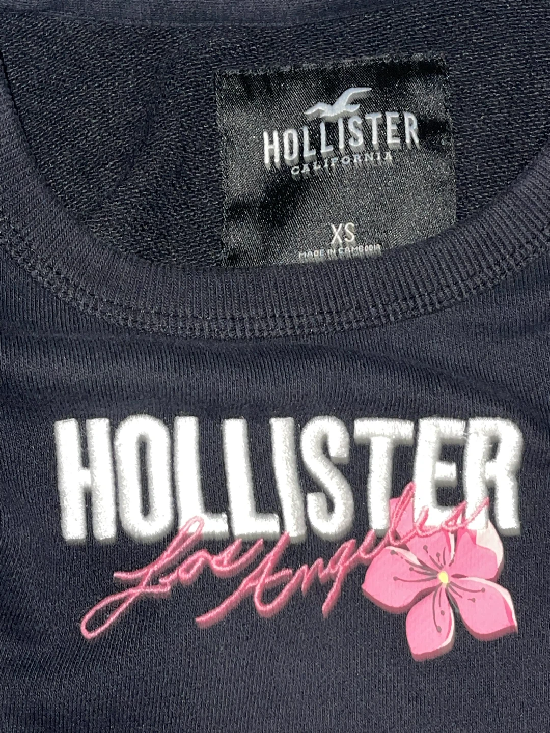 Hollister Black Cherry Blossom Graphic Crewneck Sweatshirt XS - photo 2
