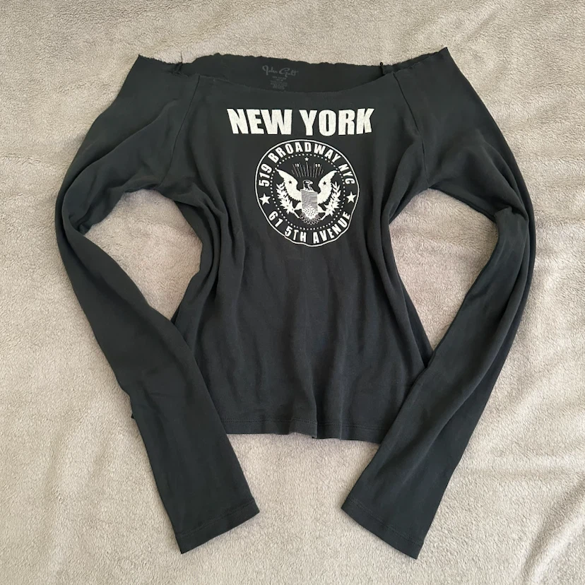John Galt New York Off the Shoulder Long Sleeve Shirt