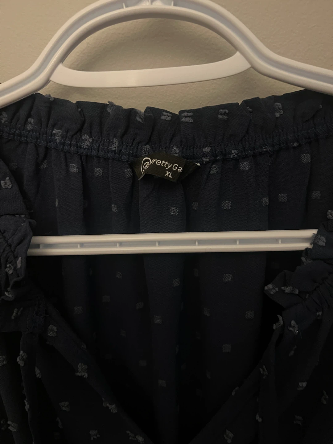 PrettyGal Navy Blue Swiss Dot Dress XL - photo 3