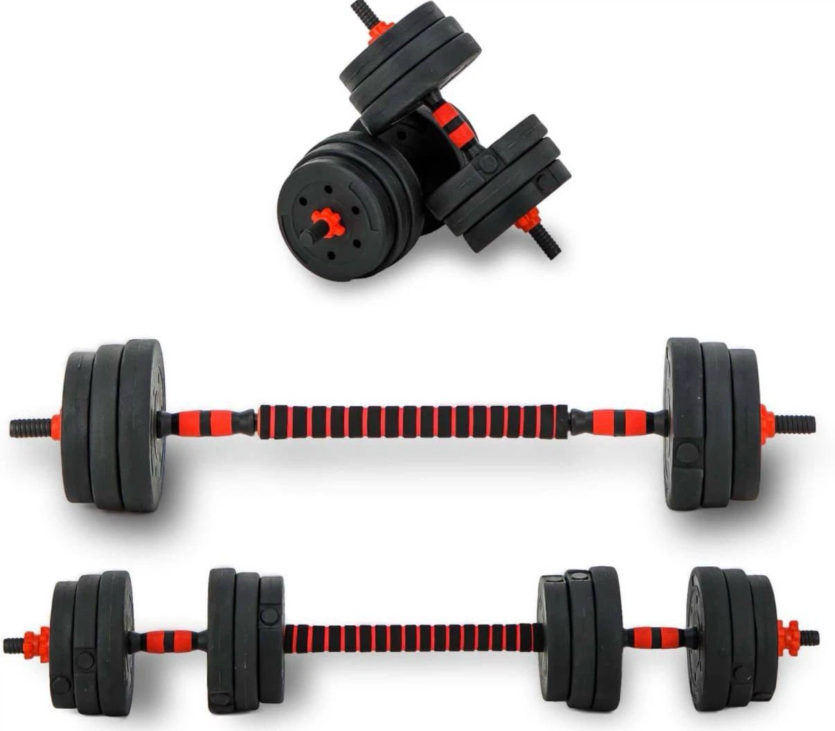 Adjustable Dumbbells - 66 LBs, Dumbbell Set or Converted Barbell