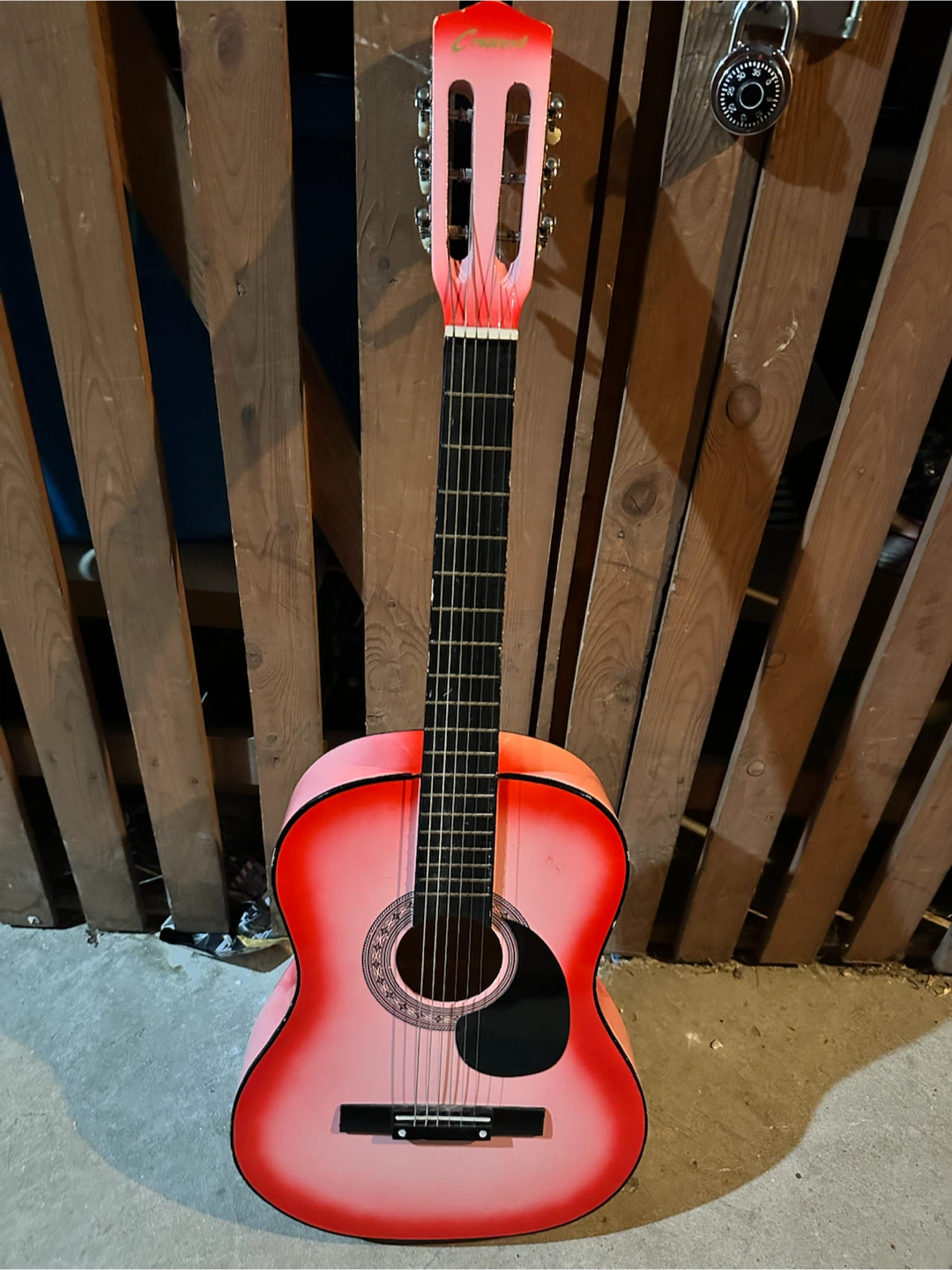 Acoustic Guitar - Red/Pink Gradient with bag