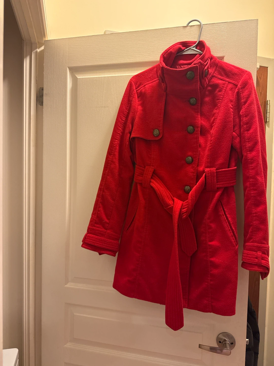 Red Wool Blend Coat
