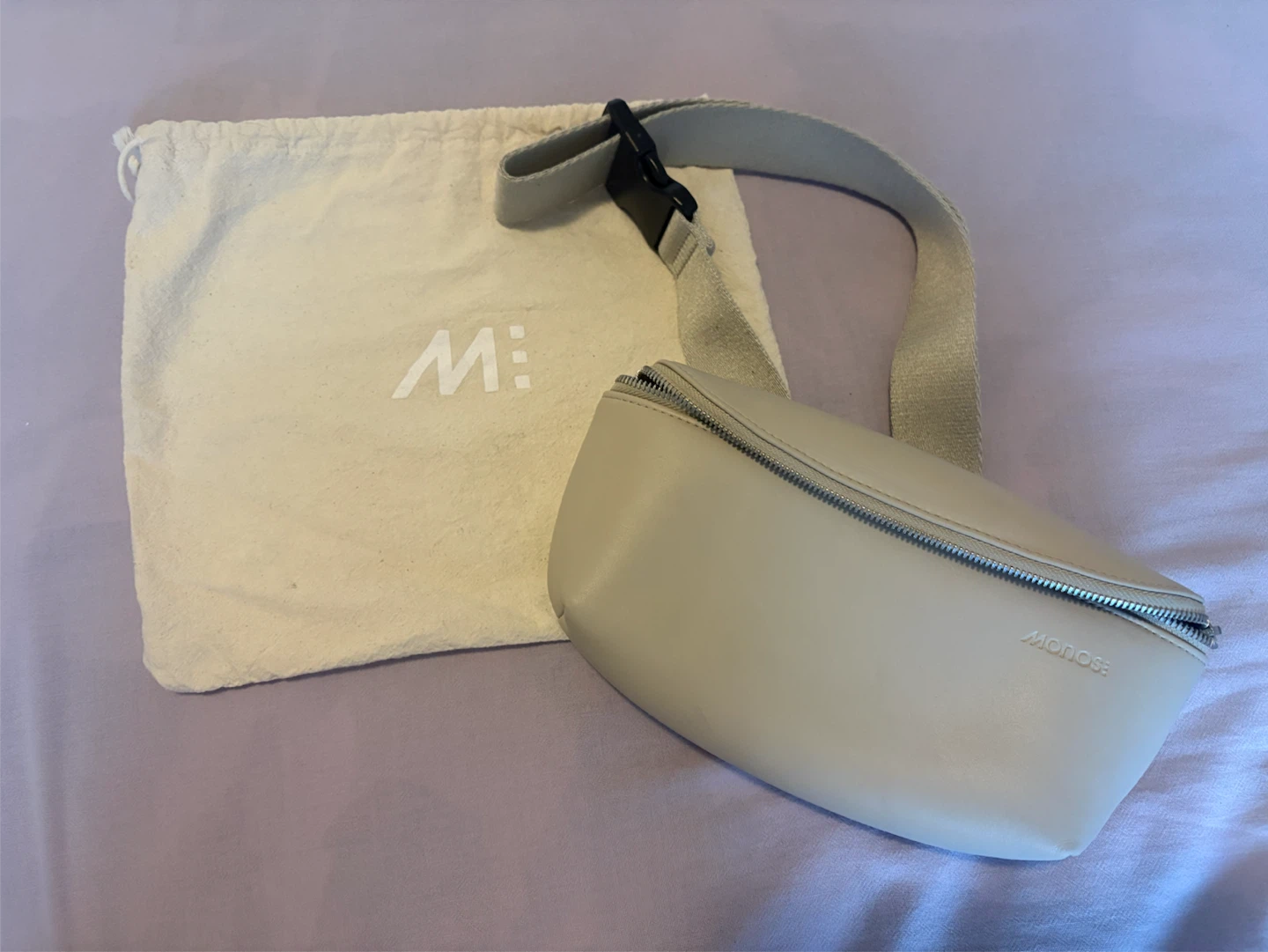 BN Monos Metro Sling Bag - Ivory Vegan Leather