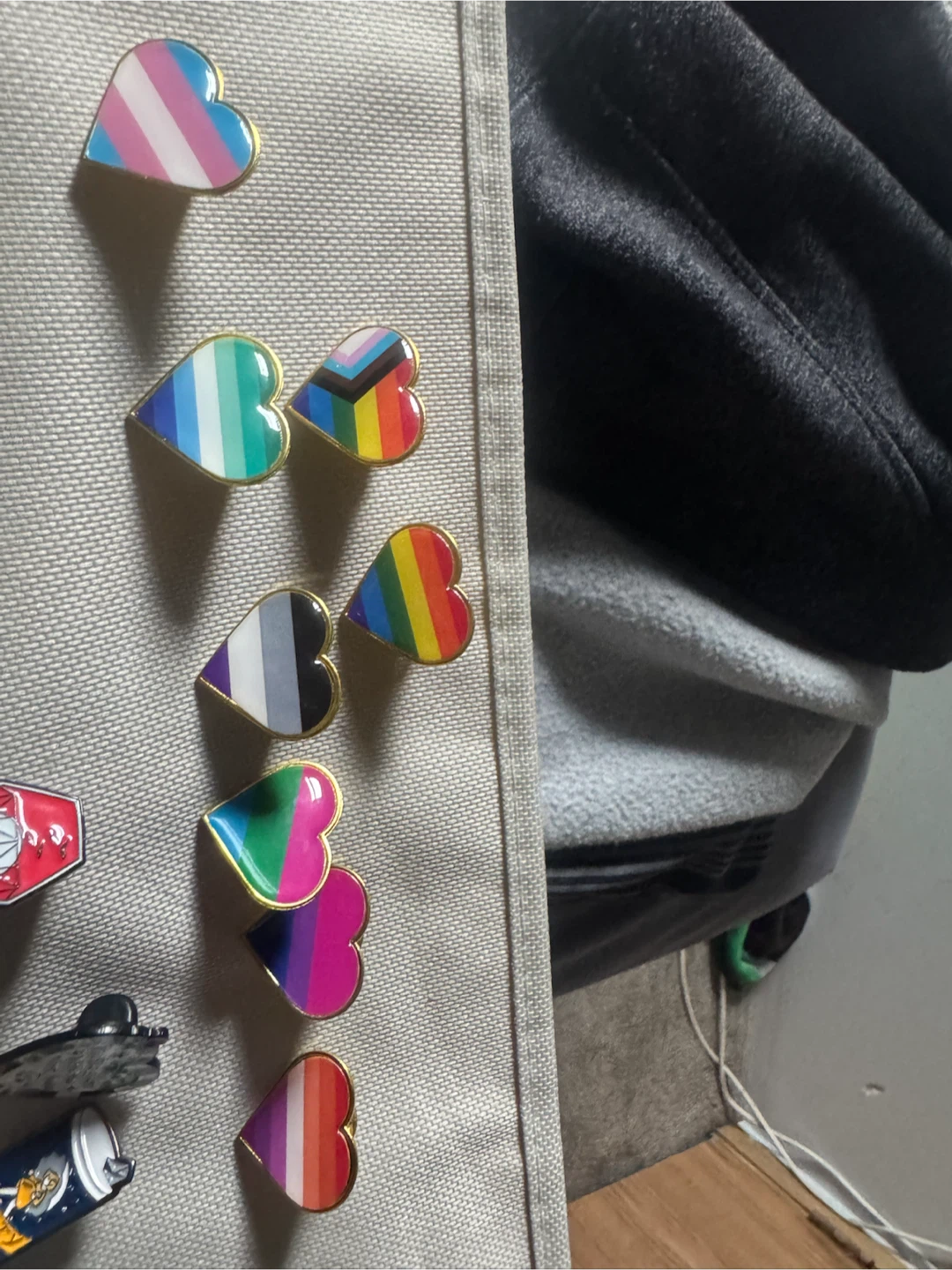 Coffin shaped backpack with an assortment of enamel pins! - photo 3