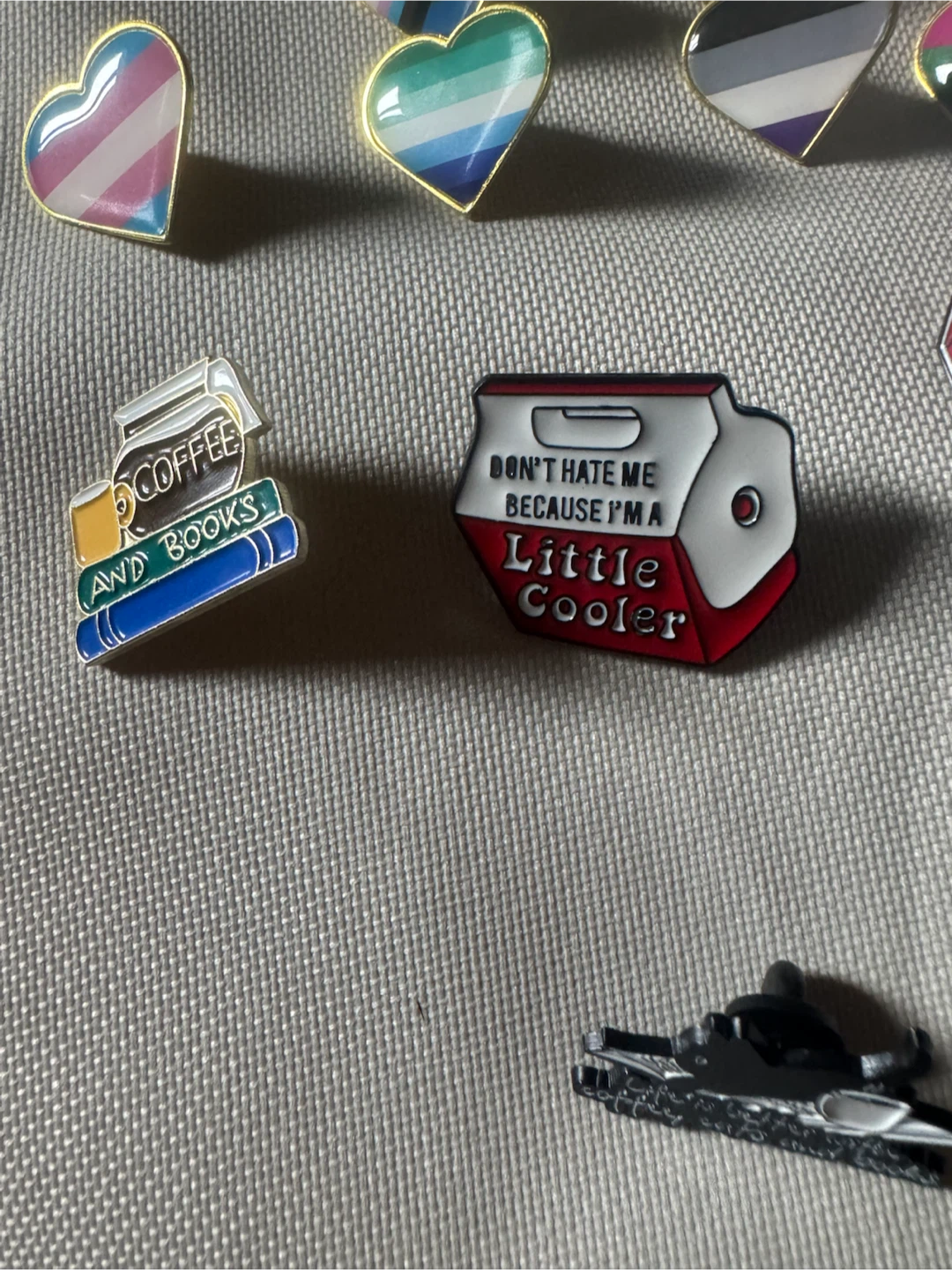 Coffin shaped backpack with an assortment of enamel pins! - photo 4