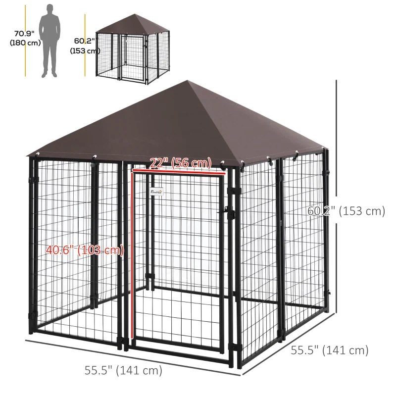 PawHut Outdoor Dog Kennel with Roof