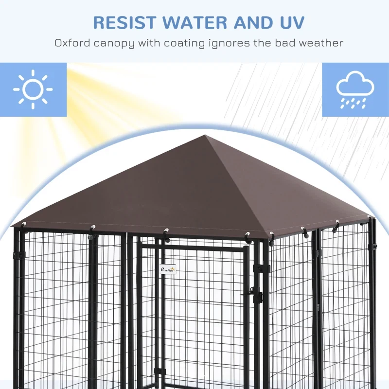 PawHut Outdoor Dog Kennel with Roof - photo 3