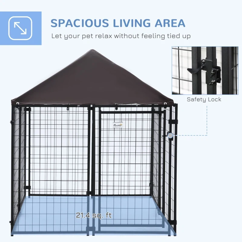 PawHut Outdoor Dog Kennel with Roof - photo 4