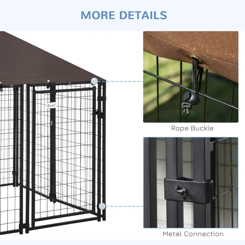PawHut Outdoor Dog Kennel with Roof - photo 5