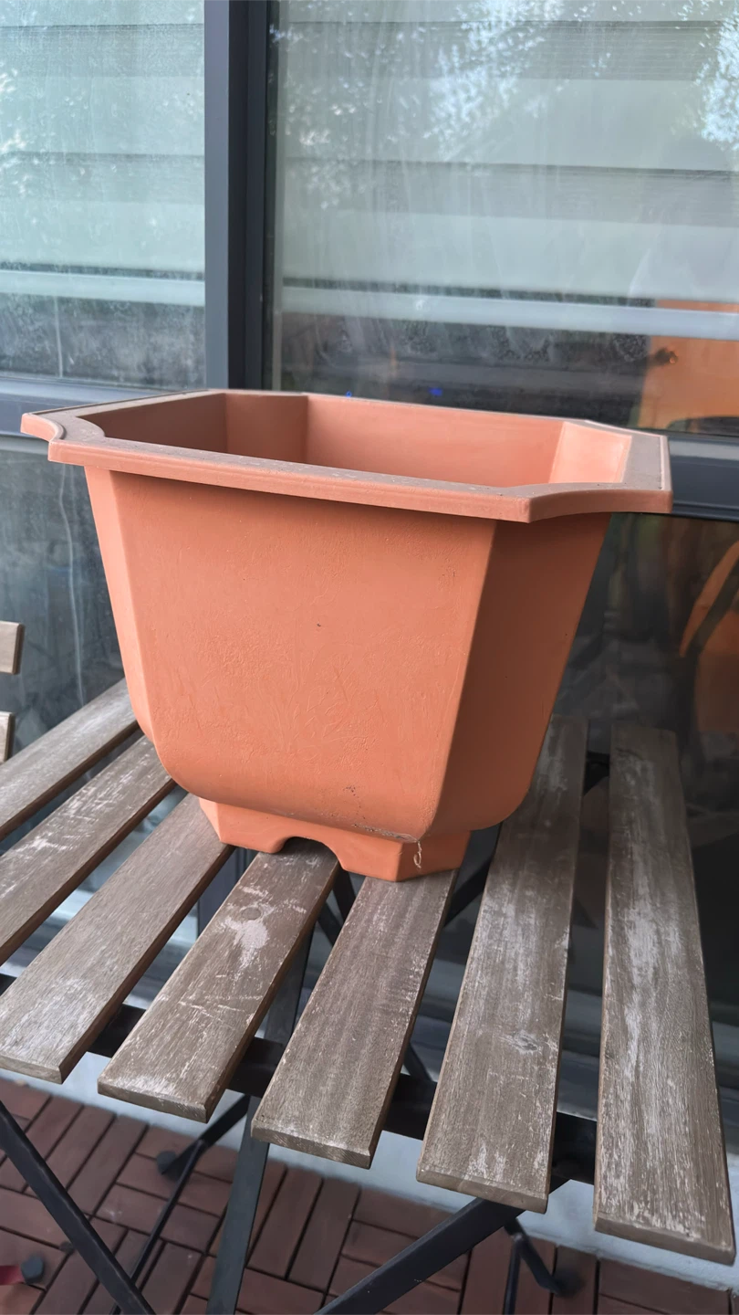 Octagonal Planter and Brown Plastic Planter with Saucer - photo 2