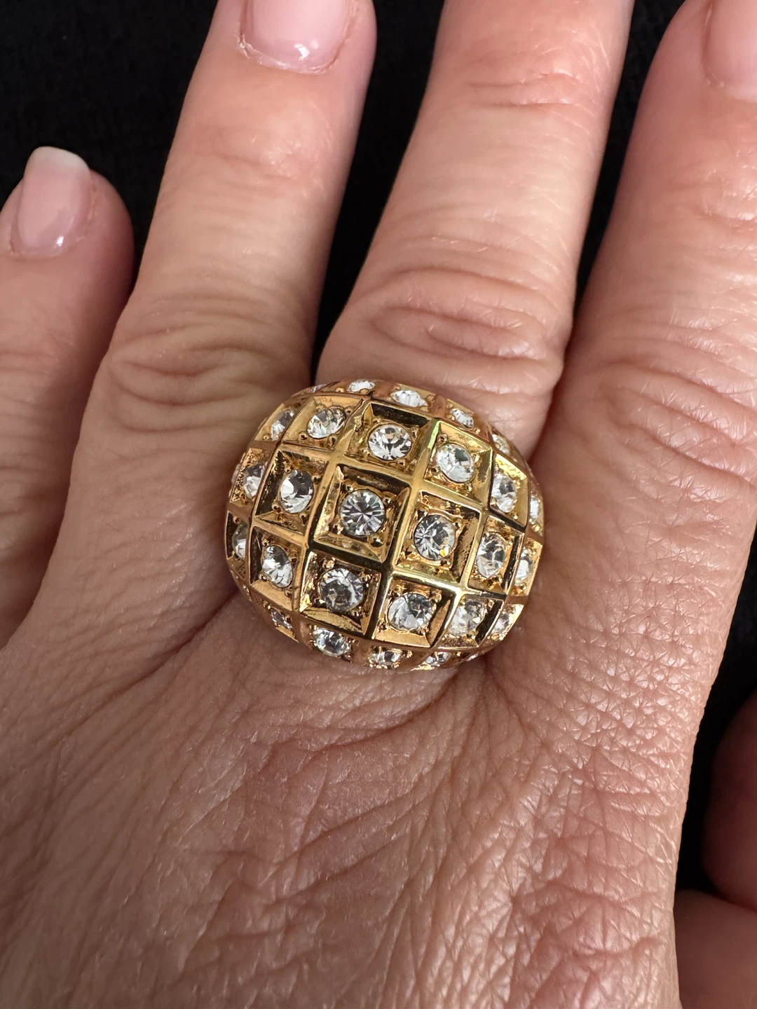 Coach Gold Tone Dome Ring with Crystals - photo 2
