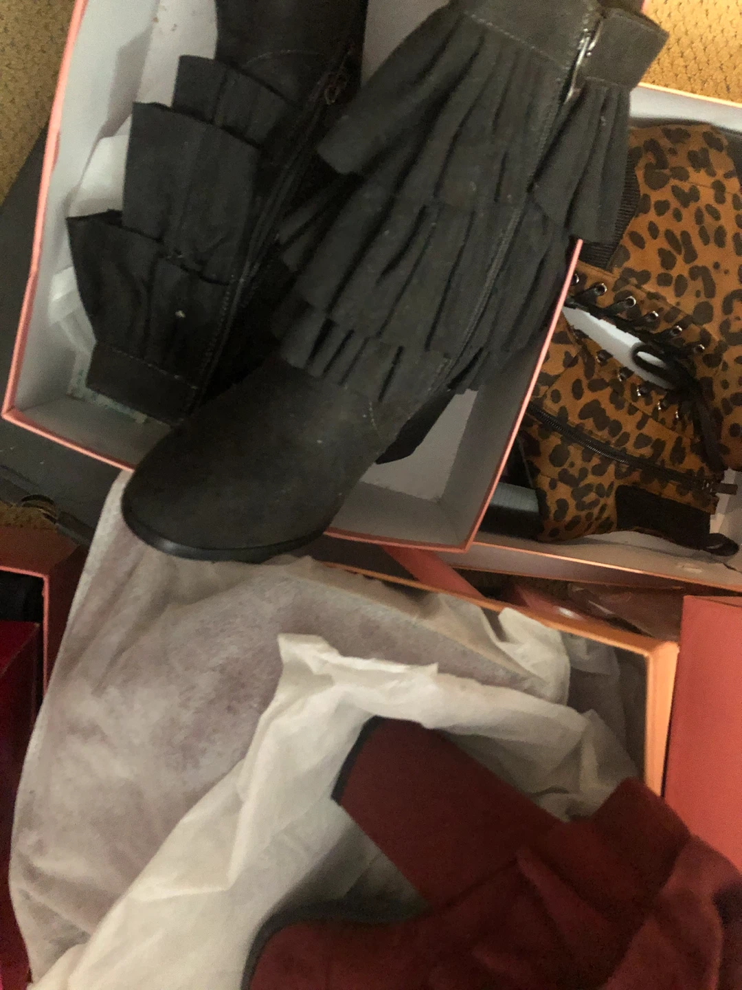 Taupe Suede Wedge Ankle Boots with Embellishments - photo 5