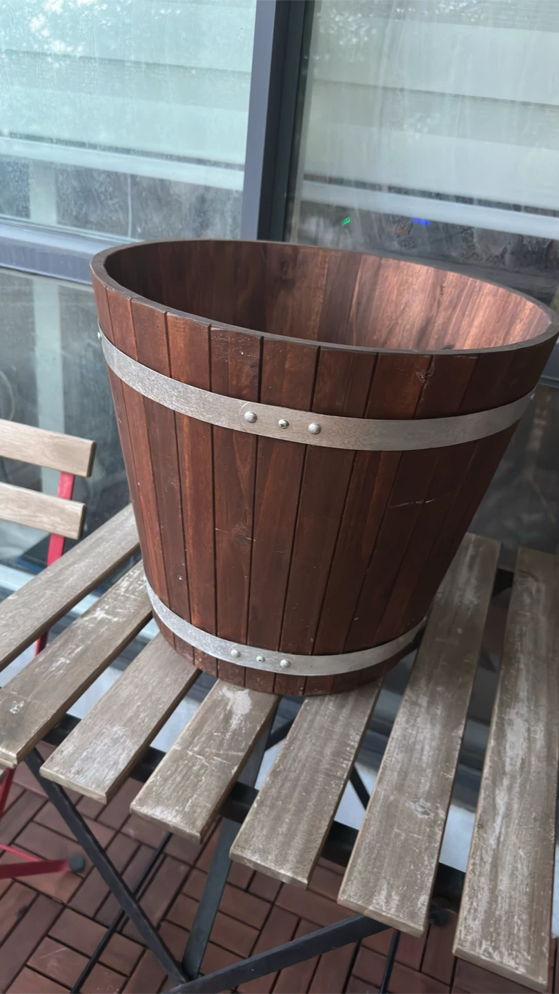 Wooden Barrel Planter