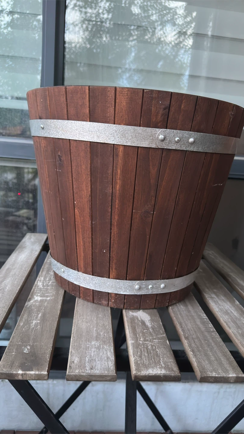 Wooden Barrel Planter - photo 2