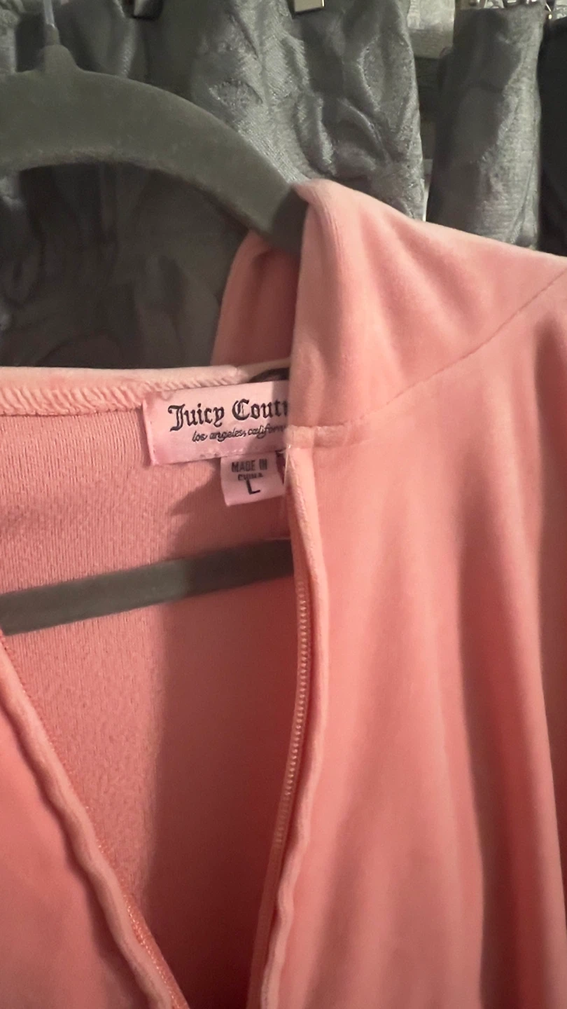 Juicy Couture Pink Velour Hoodie - Size L - photo 2