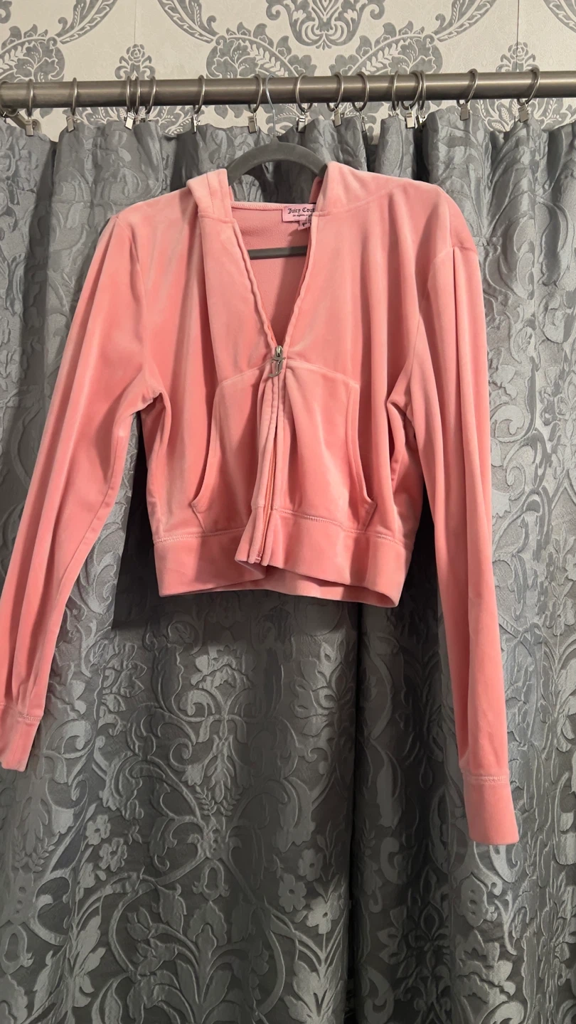 Juicy Couture Pink Velour Hoodie - Size L - photo 3