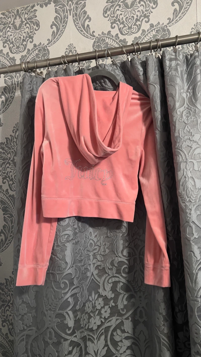 Juicy Couture Pink Velour Hoodie - Size L